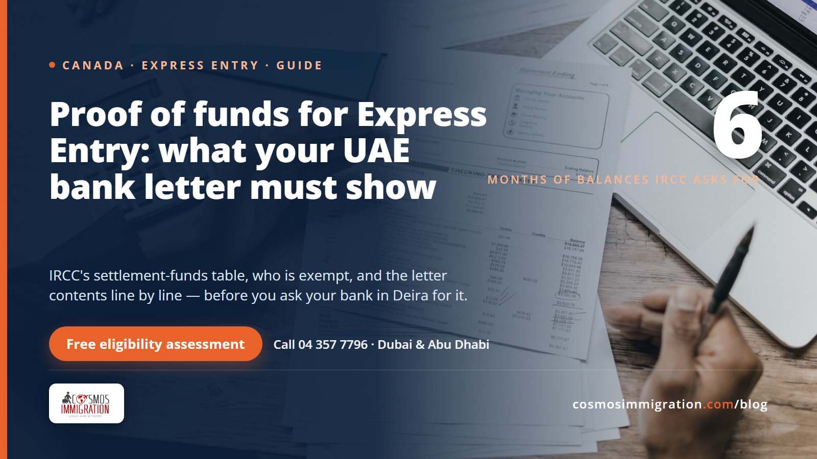 Proof of funds for Express Entry: what your UAE bank letter must show