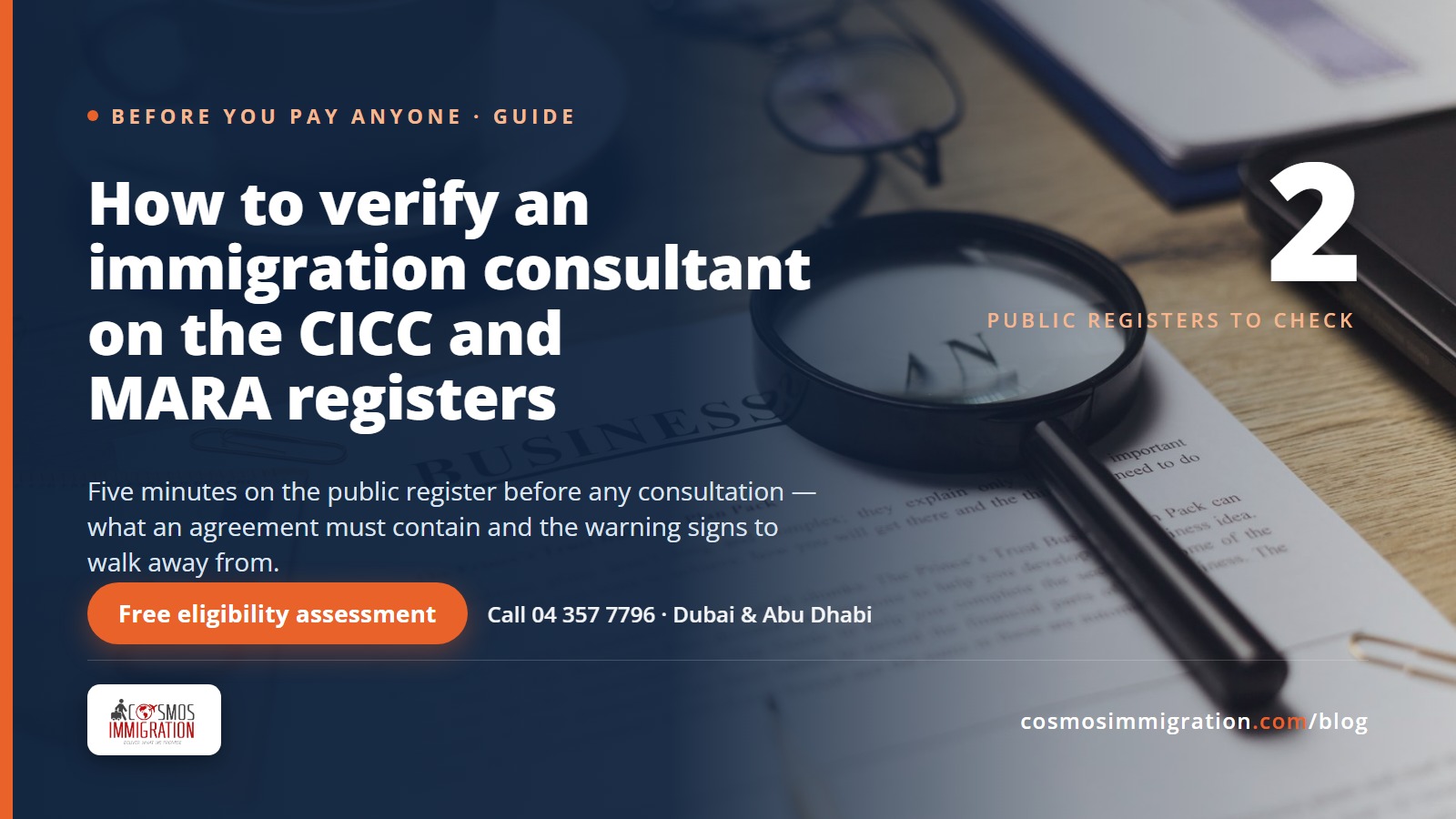 How to verify an immigration consultant on the CICC and MARA registers