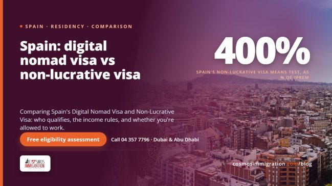 Spain from the UAE: Digital Nomad Visa vs Non-Lucrative Visa