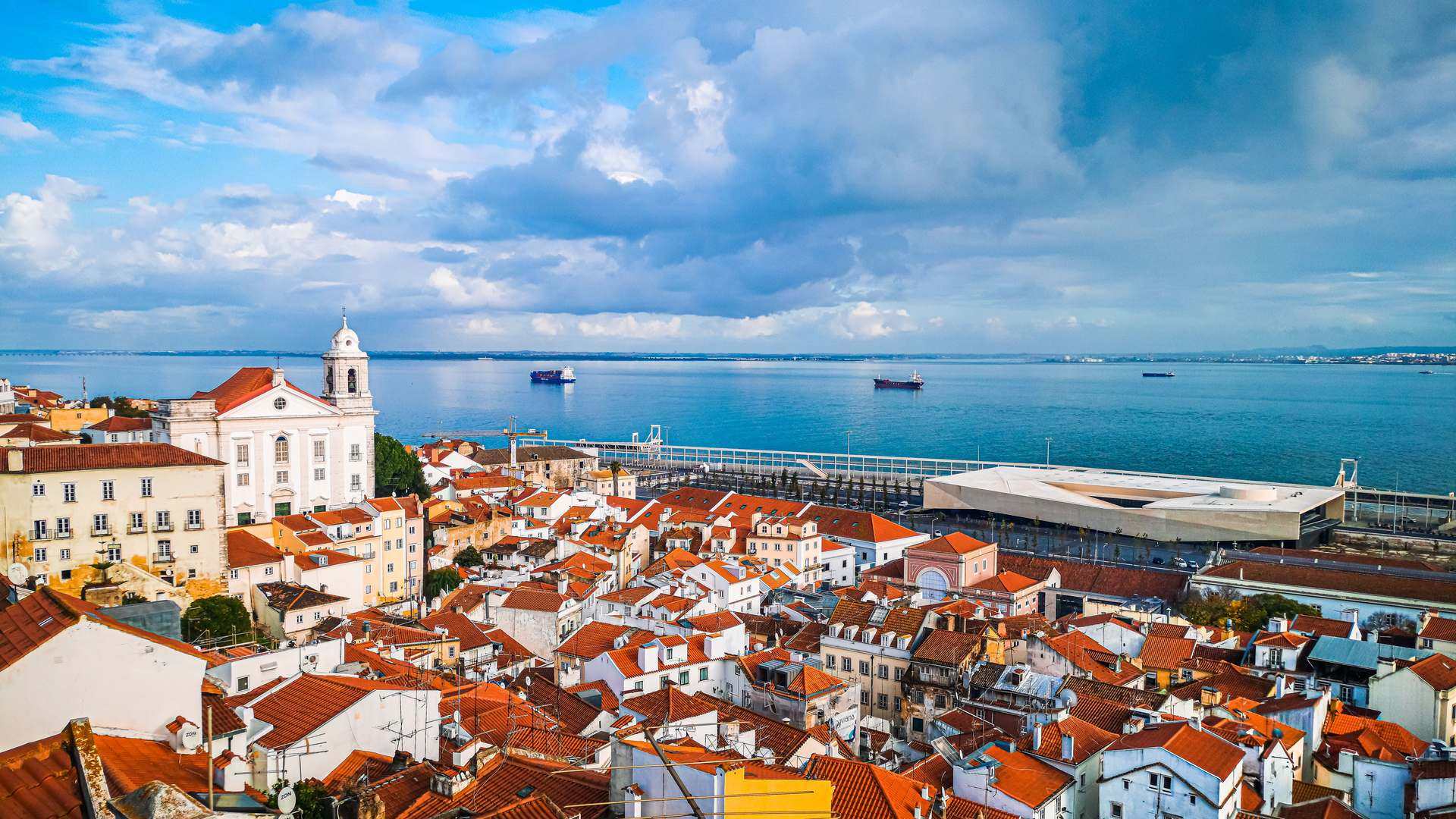 Lisbon riverfront skyline at dusk — Portugal Golden Visa residence by investment
